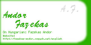 andor fazekas business card